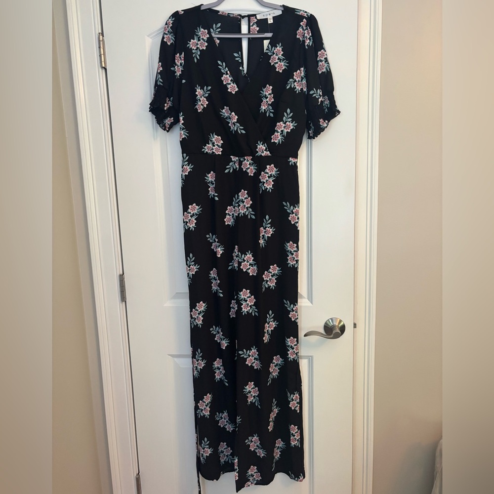 Floral Black Jumpsuit